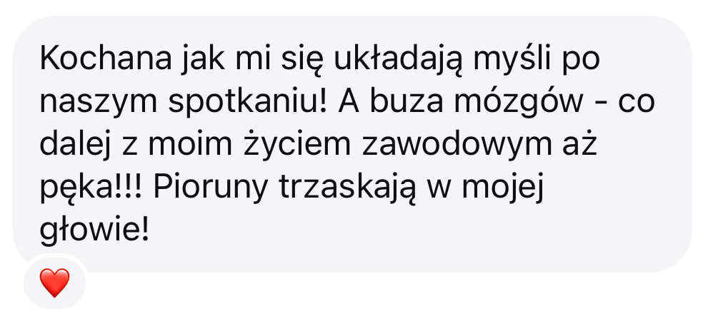 Wiadomość: jak mi się układają myśli po naszym spotkaniu